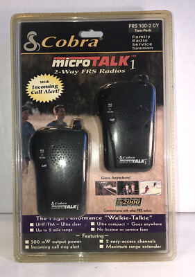 Cobra Microtalk FRS 100 2-Way Radio Two Pack  Never Used Sealed