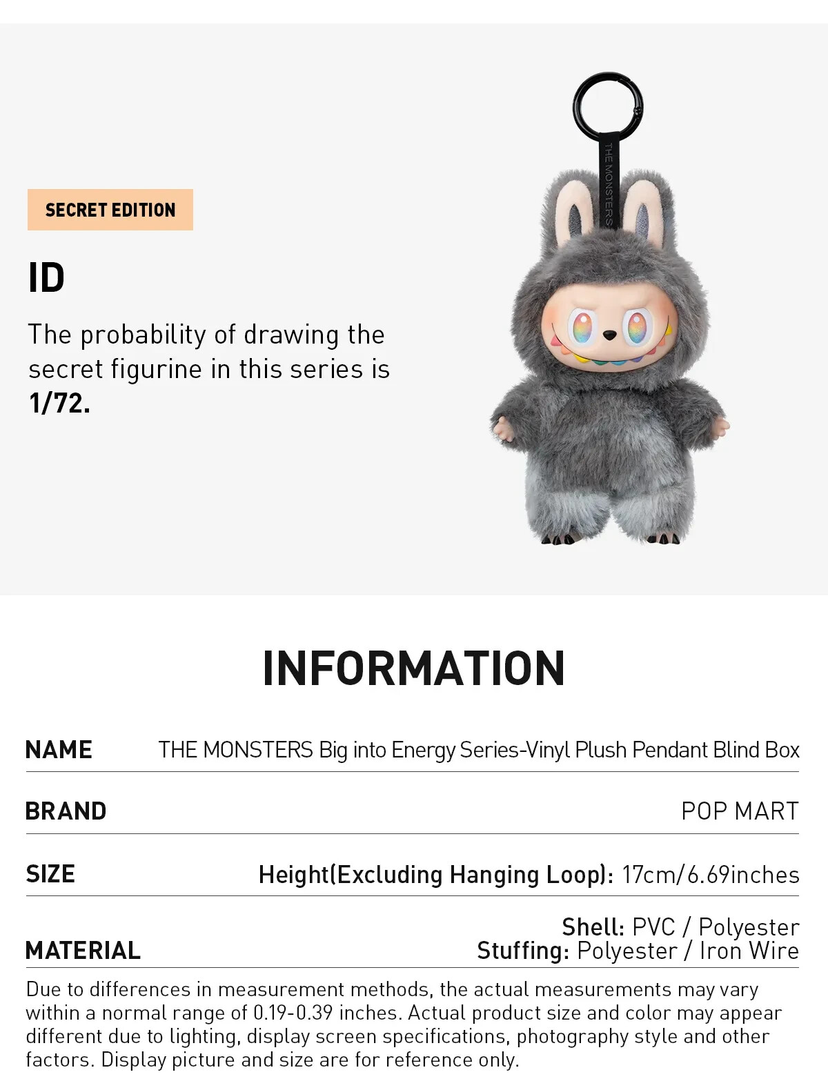 ぬいぐるみ・マスコット THE MONSTERS Big into Energy THE MONSTERS Big into Energy Series-Vinyl Plush Pendant