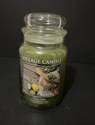 Village Candle Citrus Herb Scented Large Classic Jar Candle 26 oz New