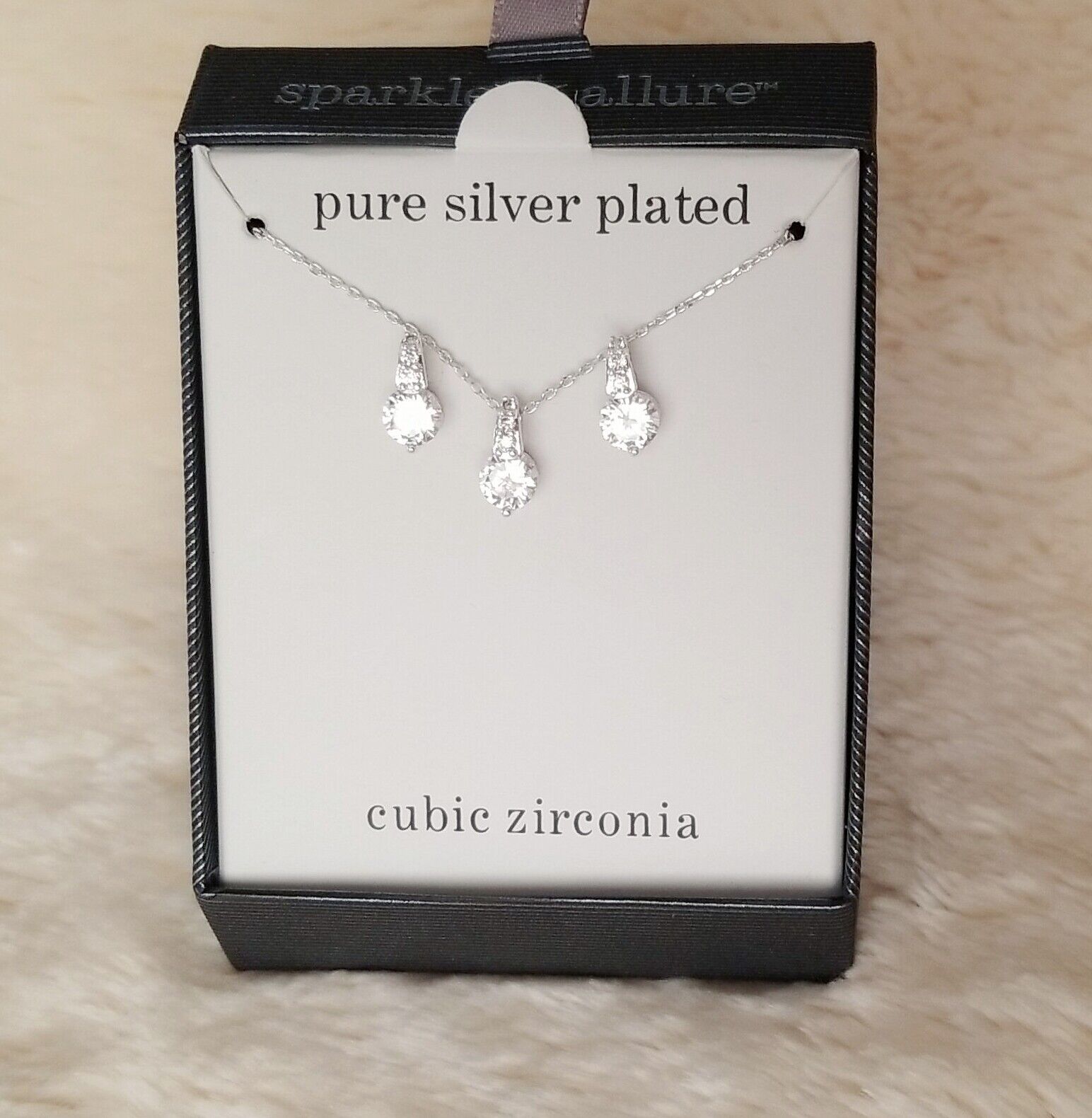 New Sparkle Allure Pure Silver Plated Cubic Zirconia New Sparkle Allure Pure Silver Plated Cubic Zirconia