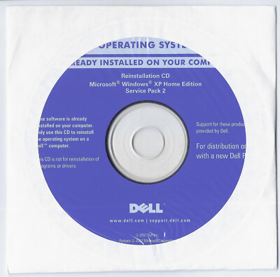 Dell Windows XP Home Service Pack 2 Reinstallation CD SP2 New Sealed