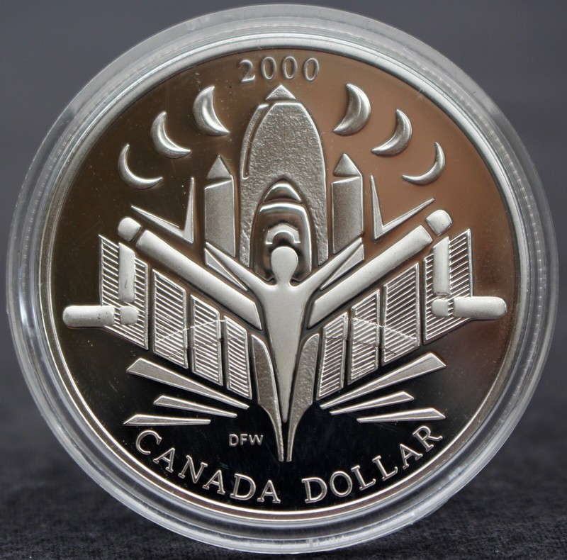 カナダ　2000年　1ドル記念銀貨　　SV925 2000 CANADA $1 DOLLAR .925 SILVER PROOF - NEW MILLENNIUM - Voyage