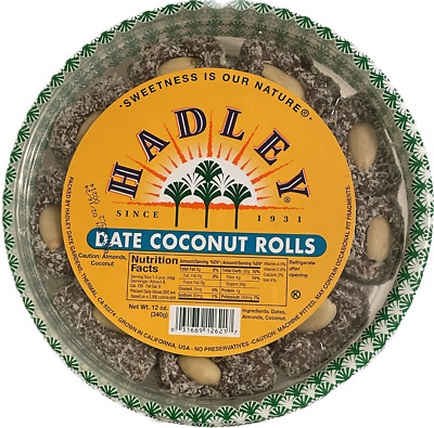 1 PACK Hadley Dates Pitted Deglet Noor - Whole Choice Medjool - Coconut Rolls