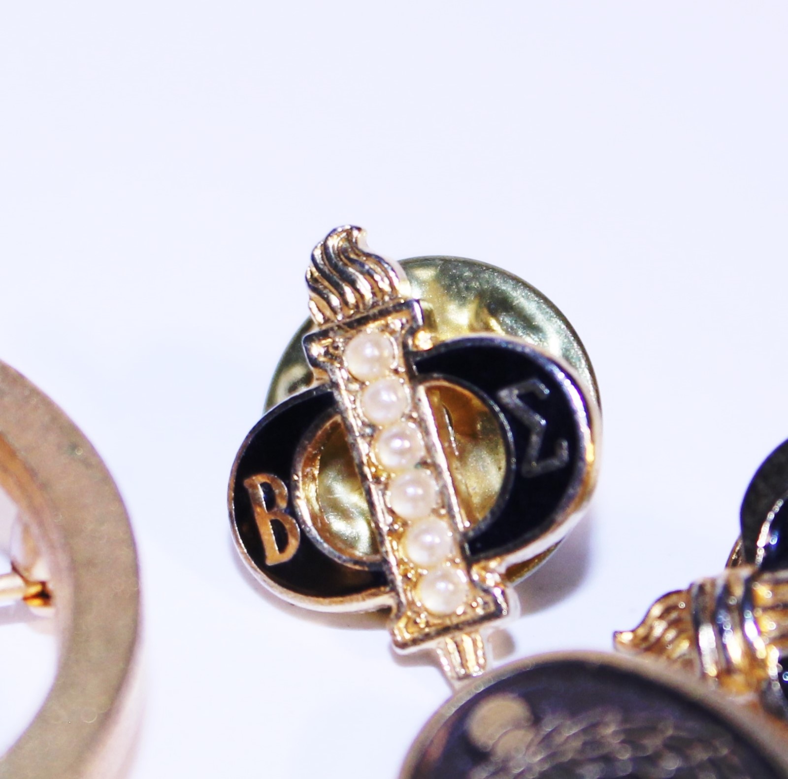 Vintage Set of Sorority Beta Sigma Phi Pins, Exemplar Beta Sigma Phi Pin