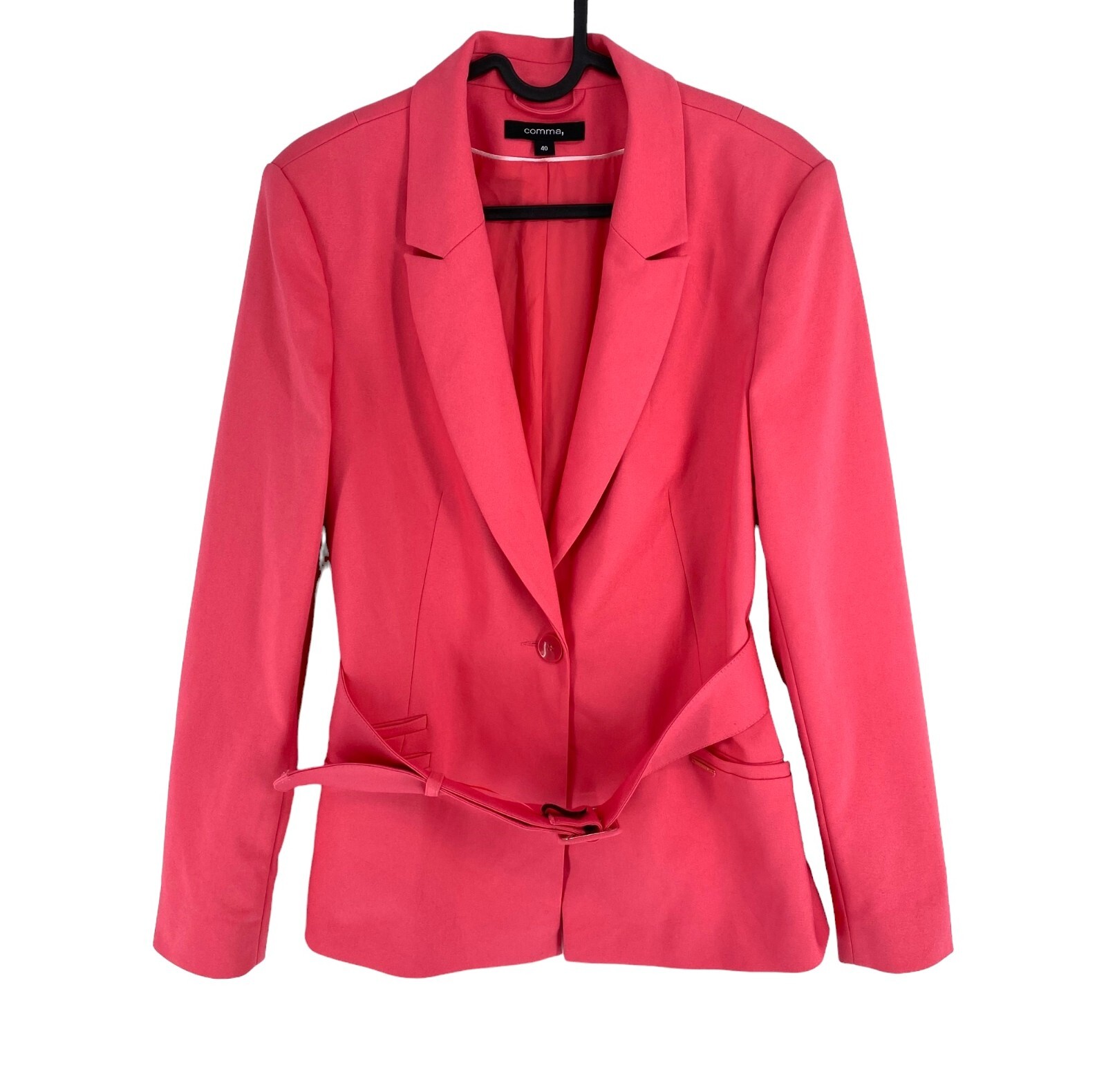 COMMA Women Pink Belted Solid Blazer Jacket Size EU 40 UK 14 COMMA Women Pink Belted Solid Blazer Jacket Size EU 40 UK 14