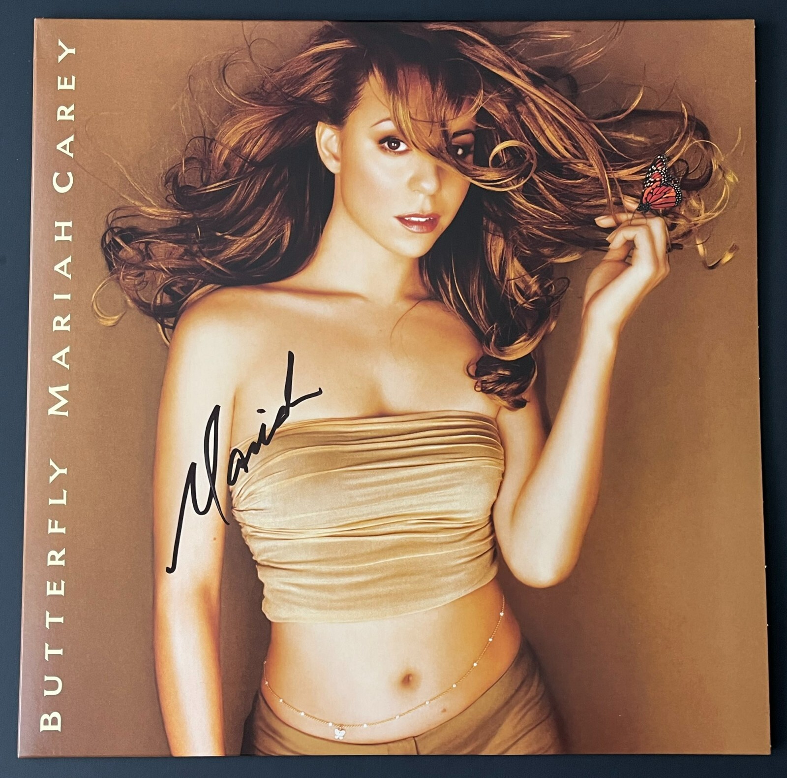 MARIAH CAREY SIGNED AUTOGRAPH BUTTERFLY VINYL RECORD ALBUM