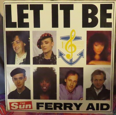 7'' VERY RARE P/S 45 LET IT BE BY VARIOUS (1987) THE SUN RECORDS AID 1 FERRY AID