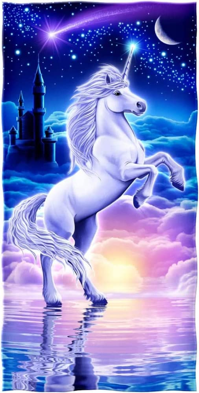 For Women, Girls, Kids, Men, Unicorn Bath Towel Print 30" X