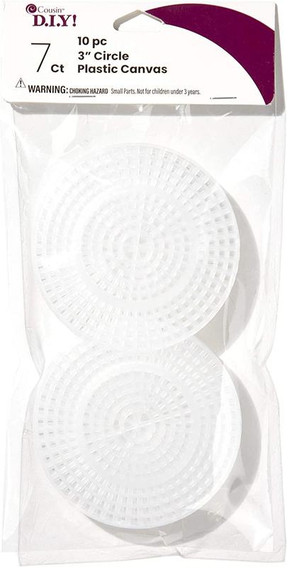 Cousin DIY Plastic Stitching Canvas with Raised Center, 7 Holes per inch 3" 10/P