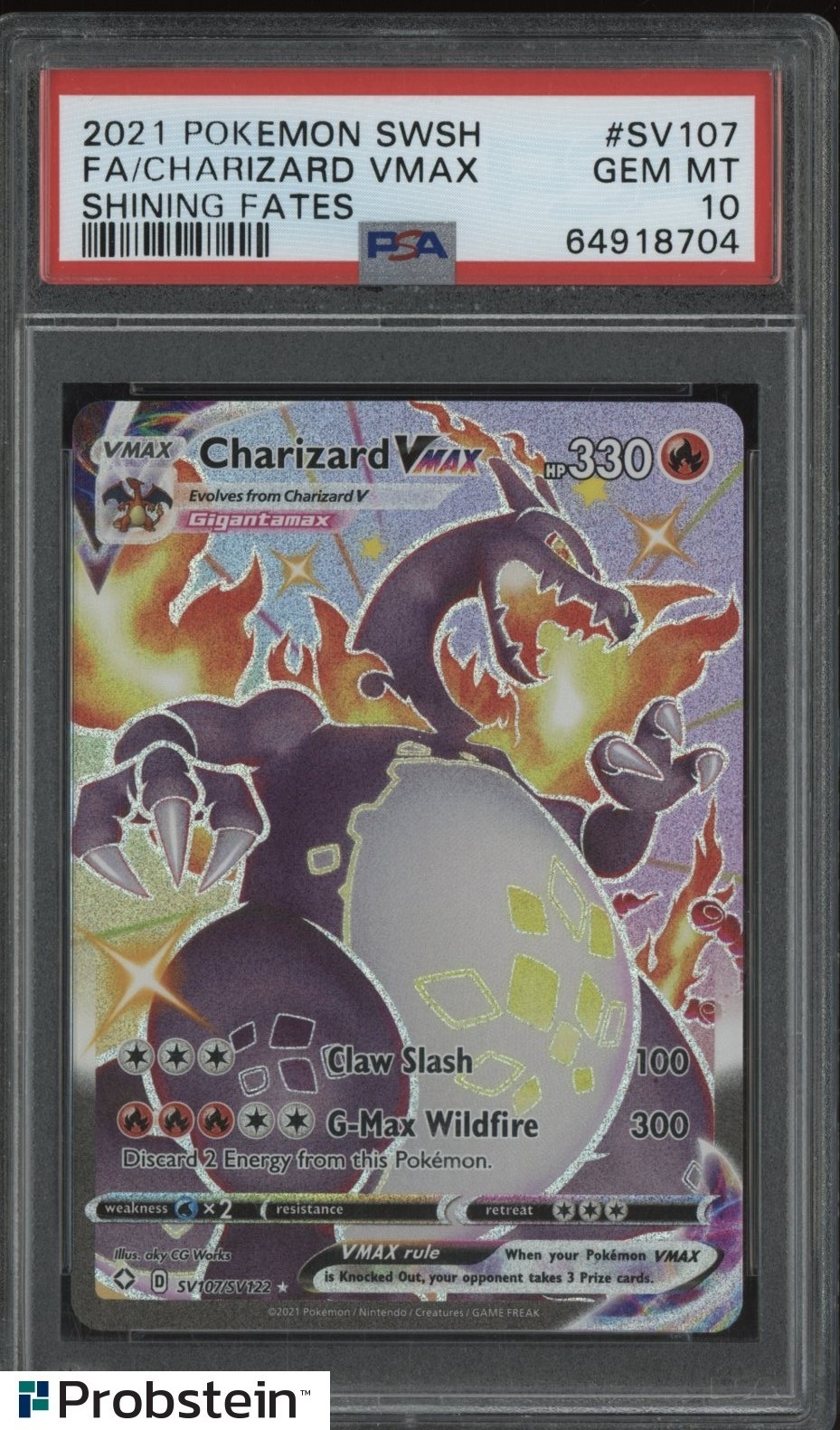 2021 Pokemon SWSH Shining Fates #SV107 FA Charizard VMax PSA