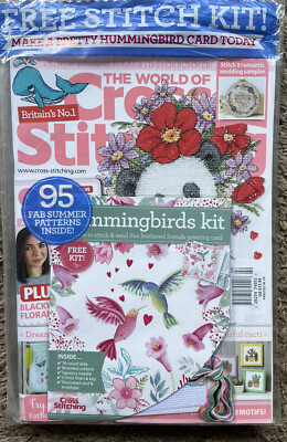 THE WORLD OF CROSS STITCHING IMPORT MAGAZINE 2018 SEALED + HUMMINGBIRD KIT