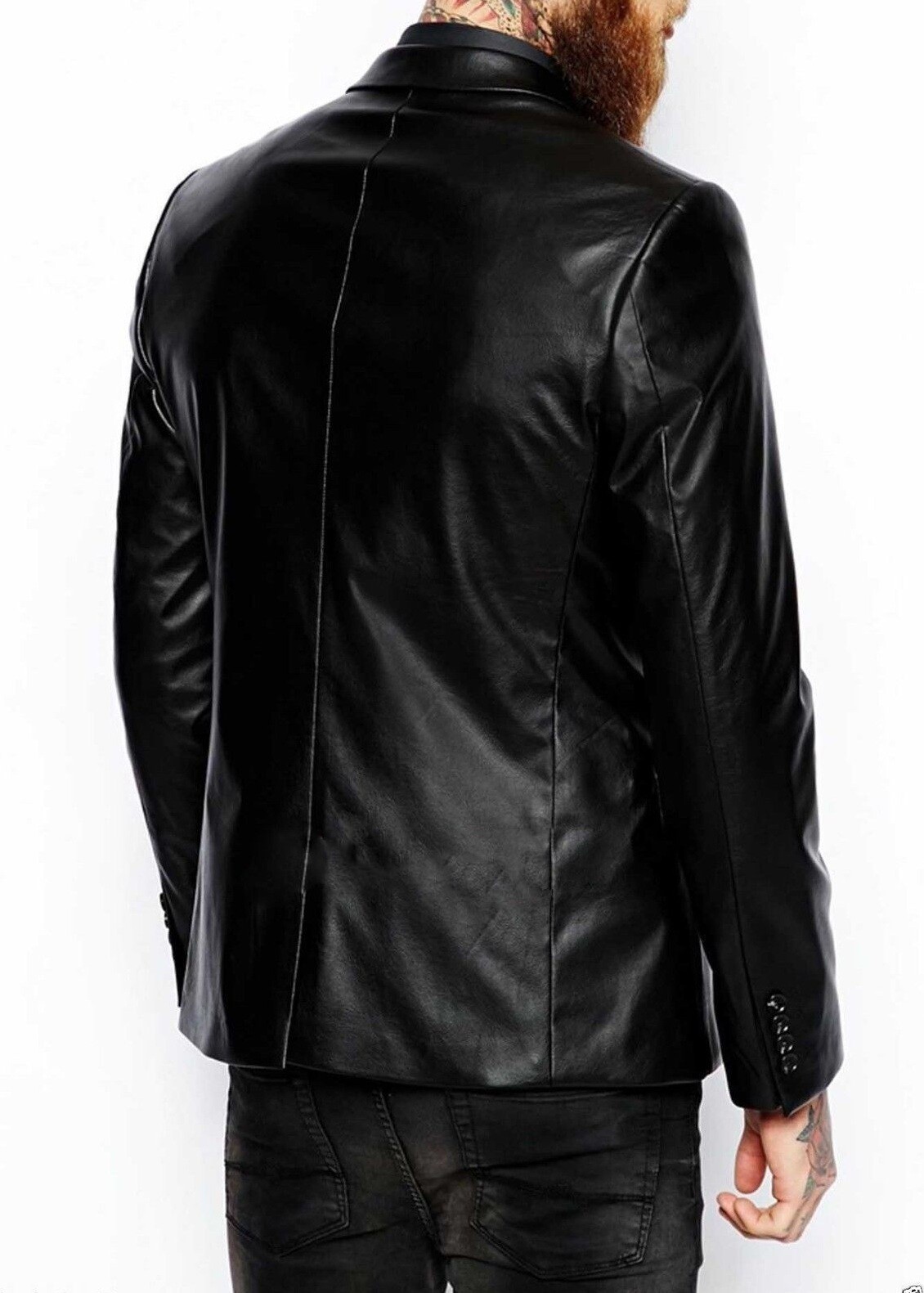 ZAFY LEATHER HERREN SCHWARZ LAMMLEDER BLAZER ORIGINAL SCHAFSLEDER SLIM FIT BLAZER ZL21