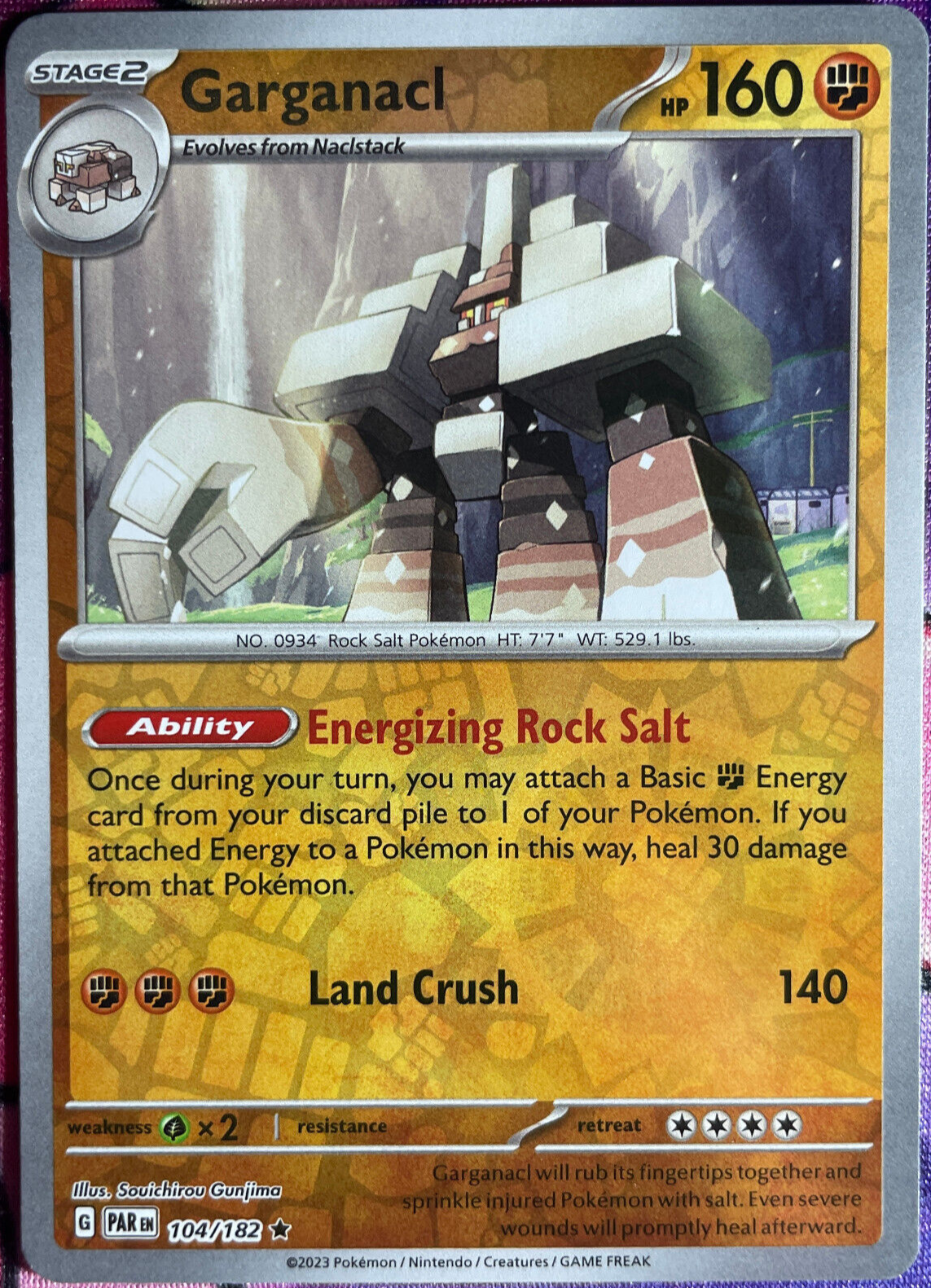 Pokemon - Paradox Rift - Gargnacl - Reverse Holo Rare - 104/182