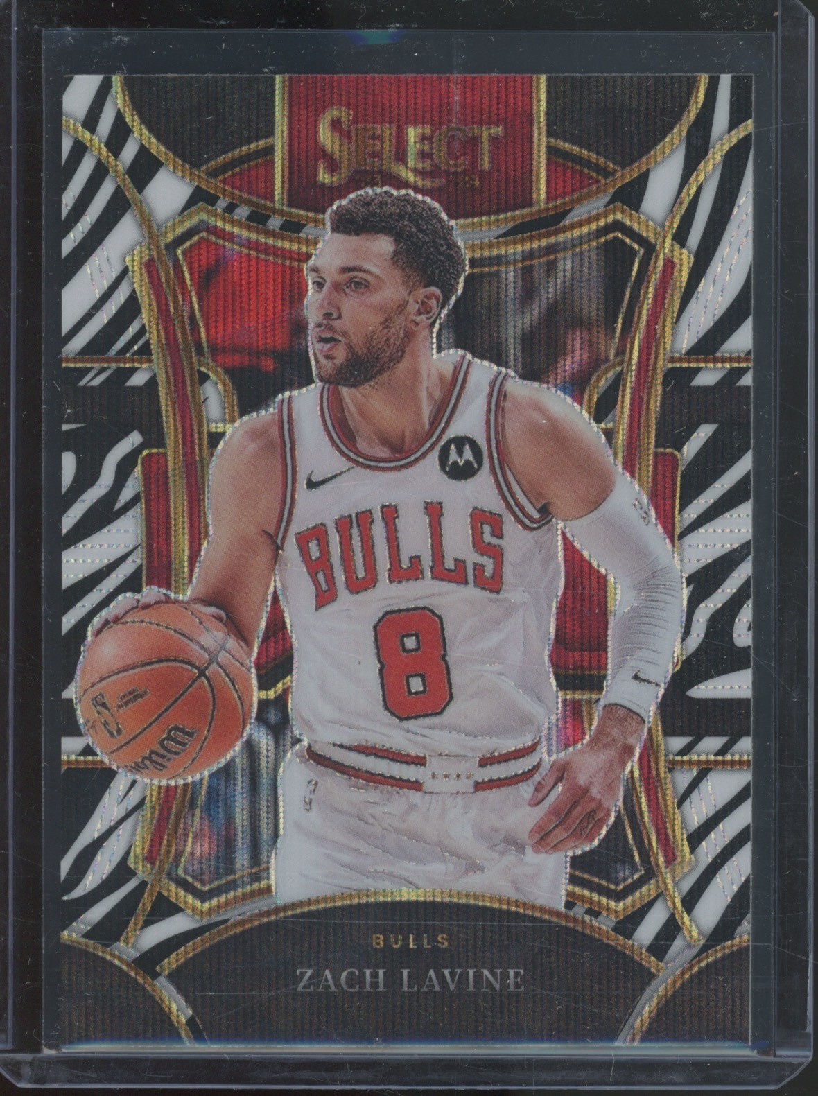 2023 Panini Select Zebra Prizm Mezzanine #385 Zach LaVine SP Case Hit