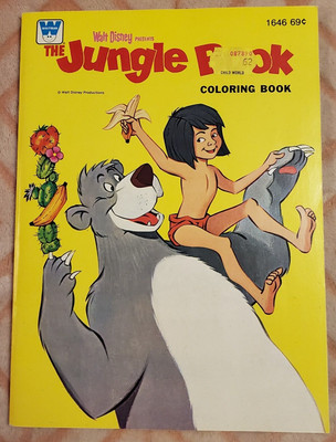 NEW Original VTG 1967 Walt Disney's the JUNGLE BOOK Whitman Coloring Book UNUSED