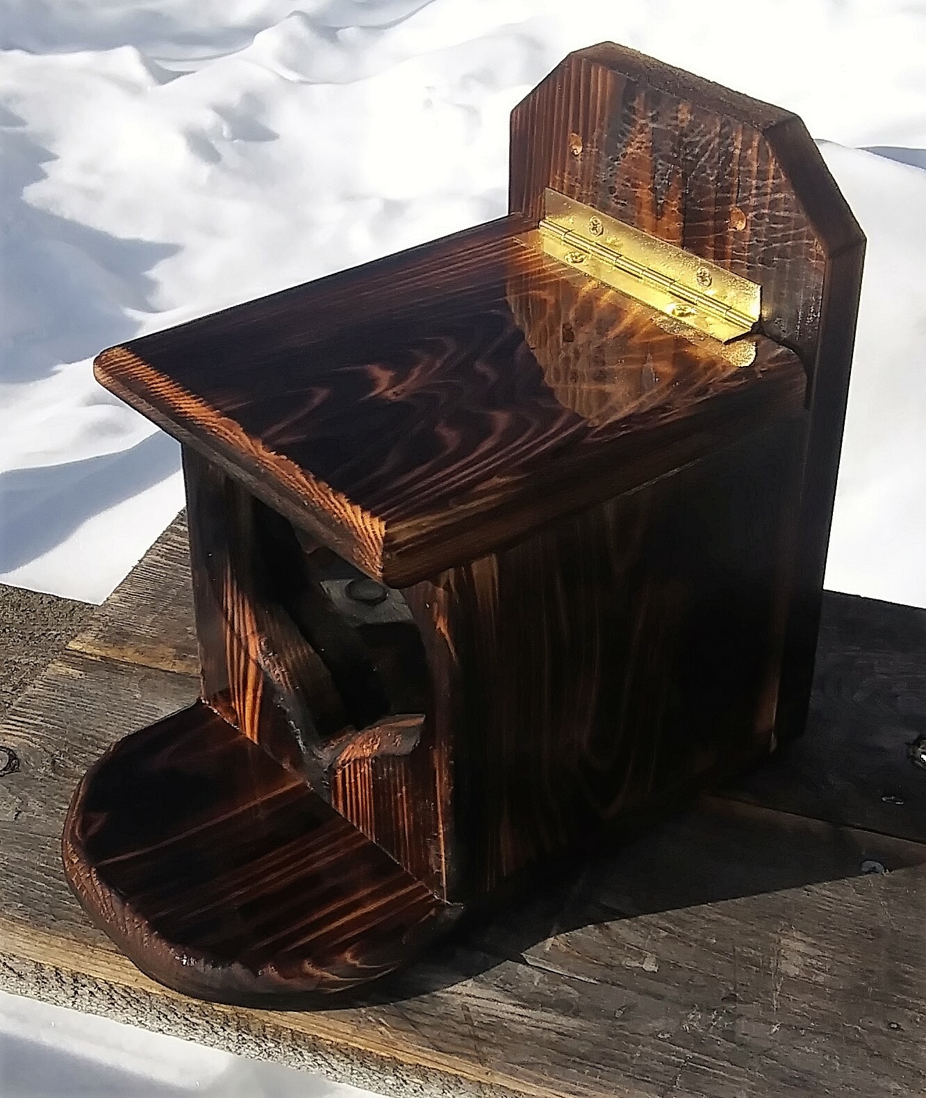 Pop Up heart, square, tree or fence mount squirrel feeder, cedar wood, TBNUP #1B