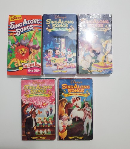 5 VHS lot - Disney Sing Along Songs Laugh Fun circle of life