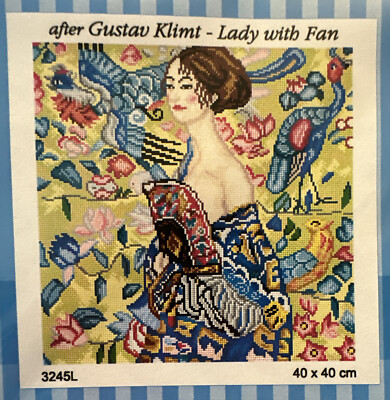 Printed needlepoint tapestry  Orchidea   40x40 Lady With Fan