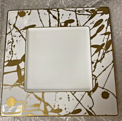 NORITAKE China Rapture Square Gold Plate 9.2'' NEW