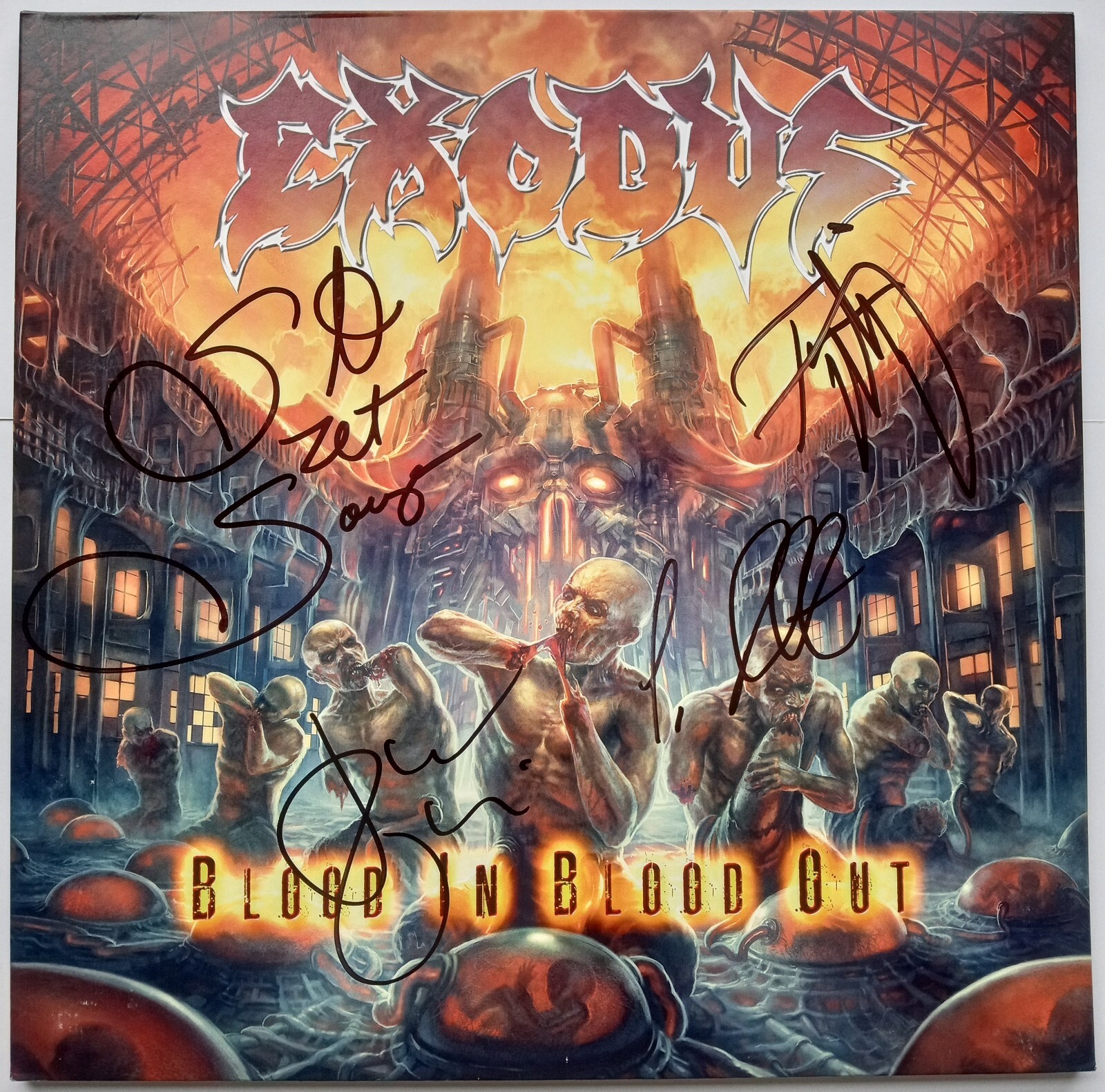 EXODUS Blood In Blood Out レコード Exodus Signed Blood In Blood Out Autographed Vinyl Record by