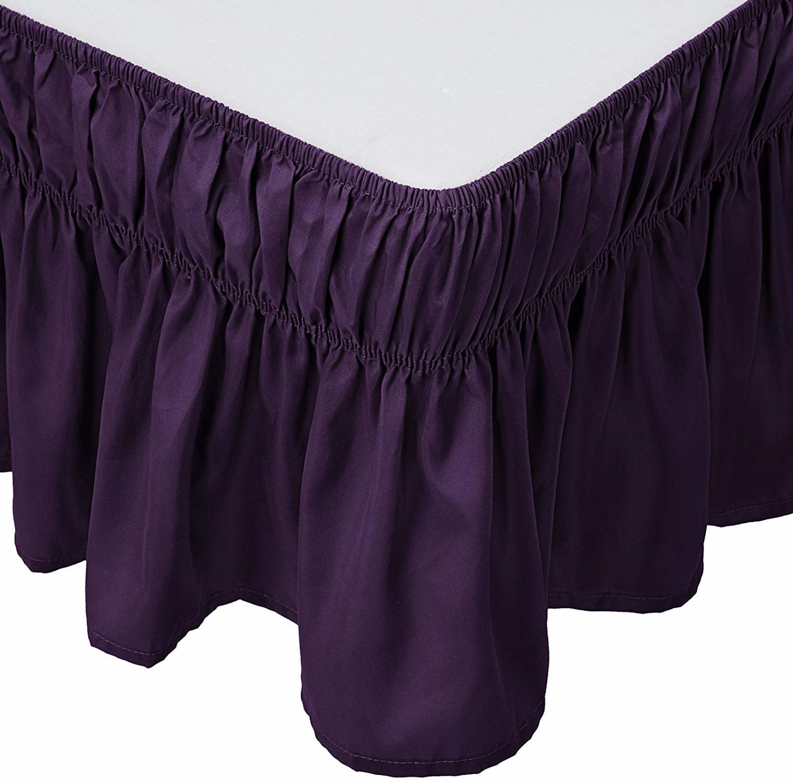 king size dust ruffle solid dark purple bed dust ruffle skirt queen king size wrap around elastic new king size dust ruffle solid dark purple bed dust ruffle skirt queen king size wrap around elastic new