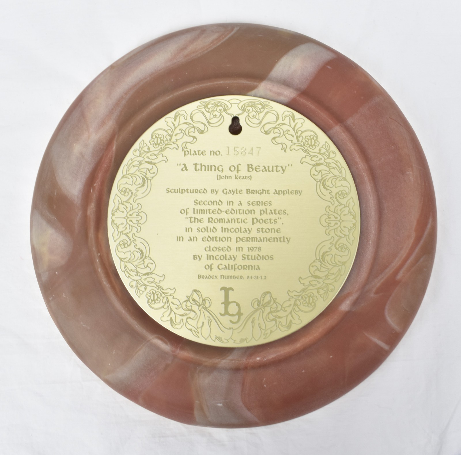 Gayle Bright Appleby Inoclay Plates Roger Akers Romantic Poets 1979 Set of 3