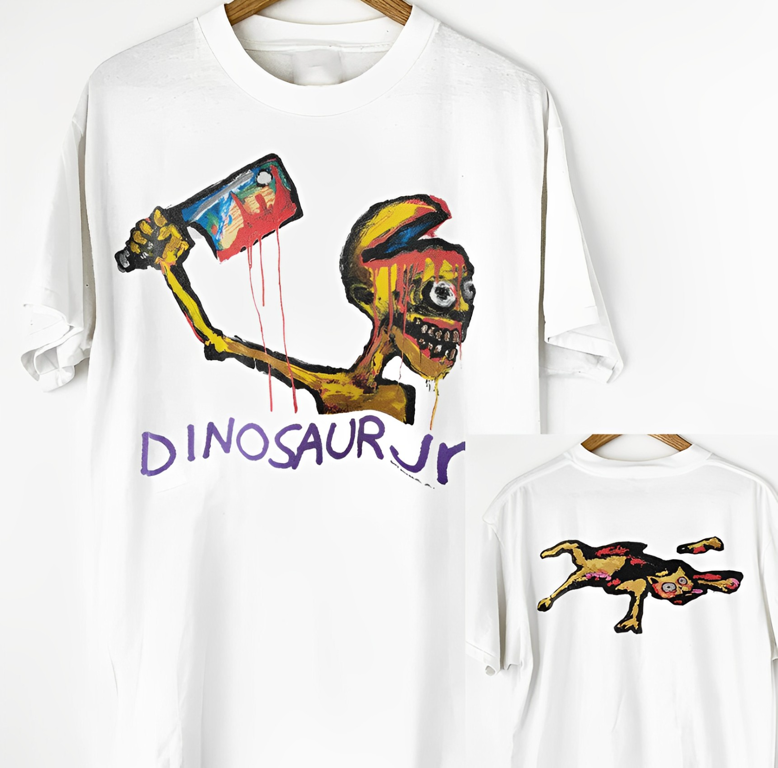 Rare 1993 Dinosaur Jr Start Choppin Song T-Shirt Double Rare 1993 Dinosaur Jr Start Choppin Song T-Shirt Double