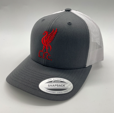 Liverpool FC Red Trucker Cap with Embroidered Logo. Worldwide
