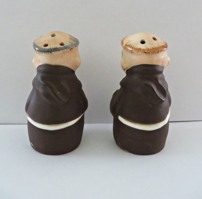 Vintage 50s Friar Tucks Monk Priest Salt & Pepper Shakers Japan RARE!