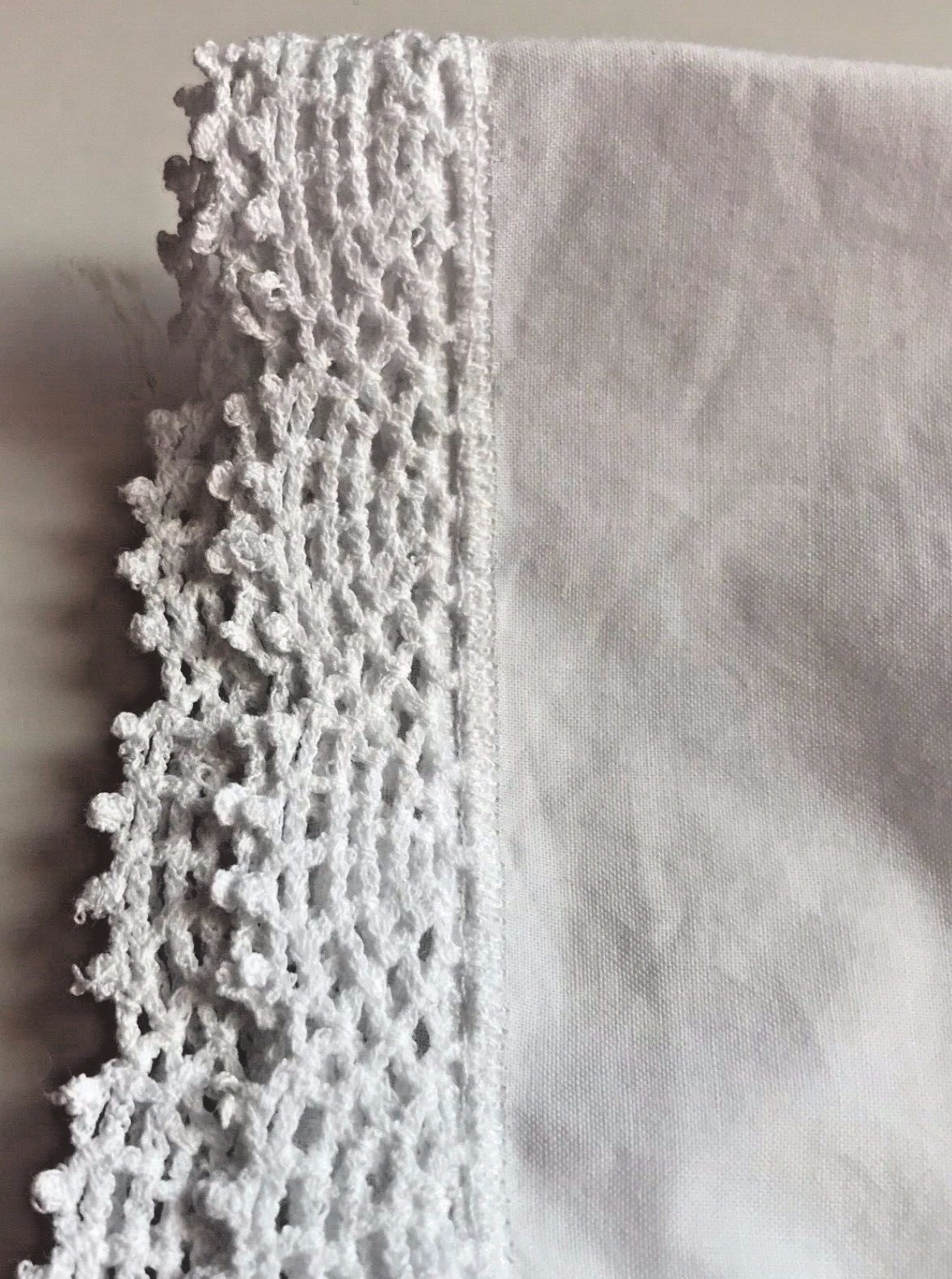 Traditional Lace Handkerchief Christening Bonnet White Cotton Crocheted Edging