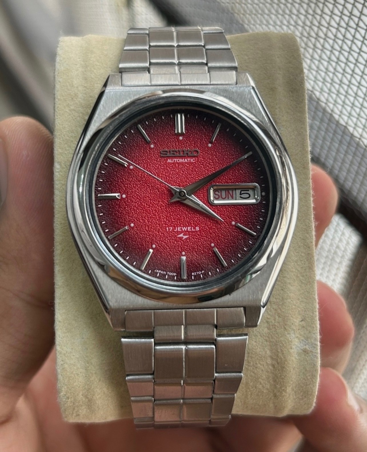 Seiko Automatic 17 Jewels Crimson Red Dial (Changed) Japan