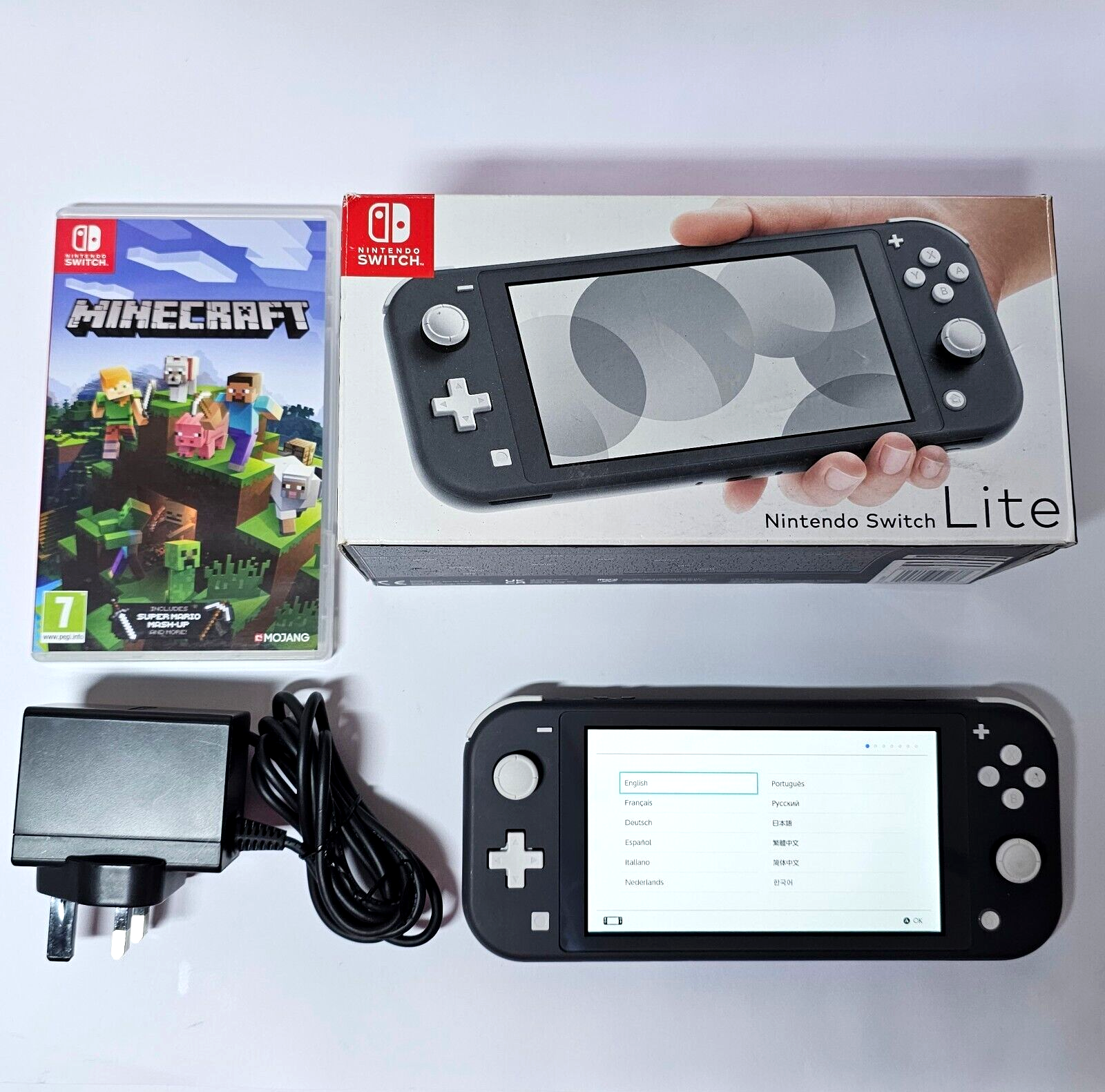 Nintendo Switch Lite Console Grey With Minecraft Tested