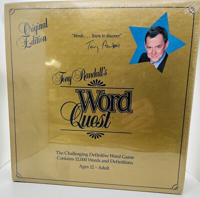 Tony Randall s Word Quest Board Game Original Edition 1984 NOS-New & Sealed