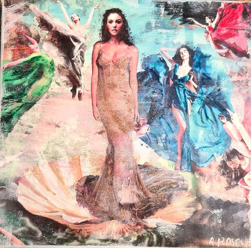 Tableau Pop Art Venus / Monica Belluci  30x30cm SignÃ© A RosenÂ 