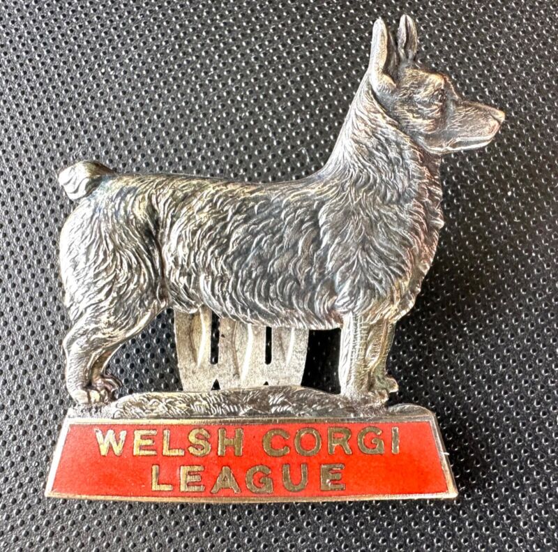 Rare vintage Kenart Welsh Corgi League Pembroke badge WITH SHOW RING CLIP