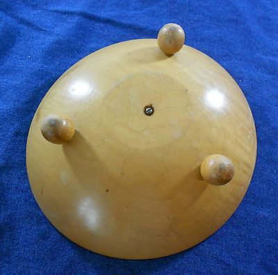 Wood Nut Bowl Painted Leaves Footed Farmhouse Decor Oak Leaf Dish Vintage Fall