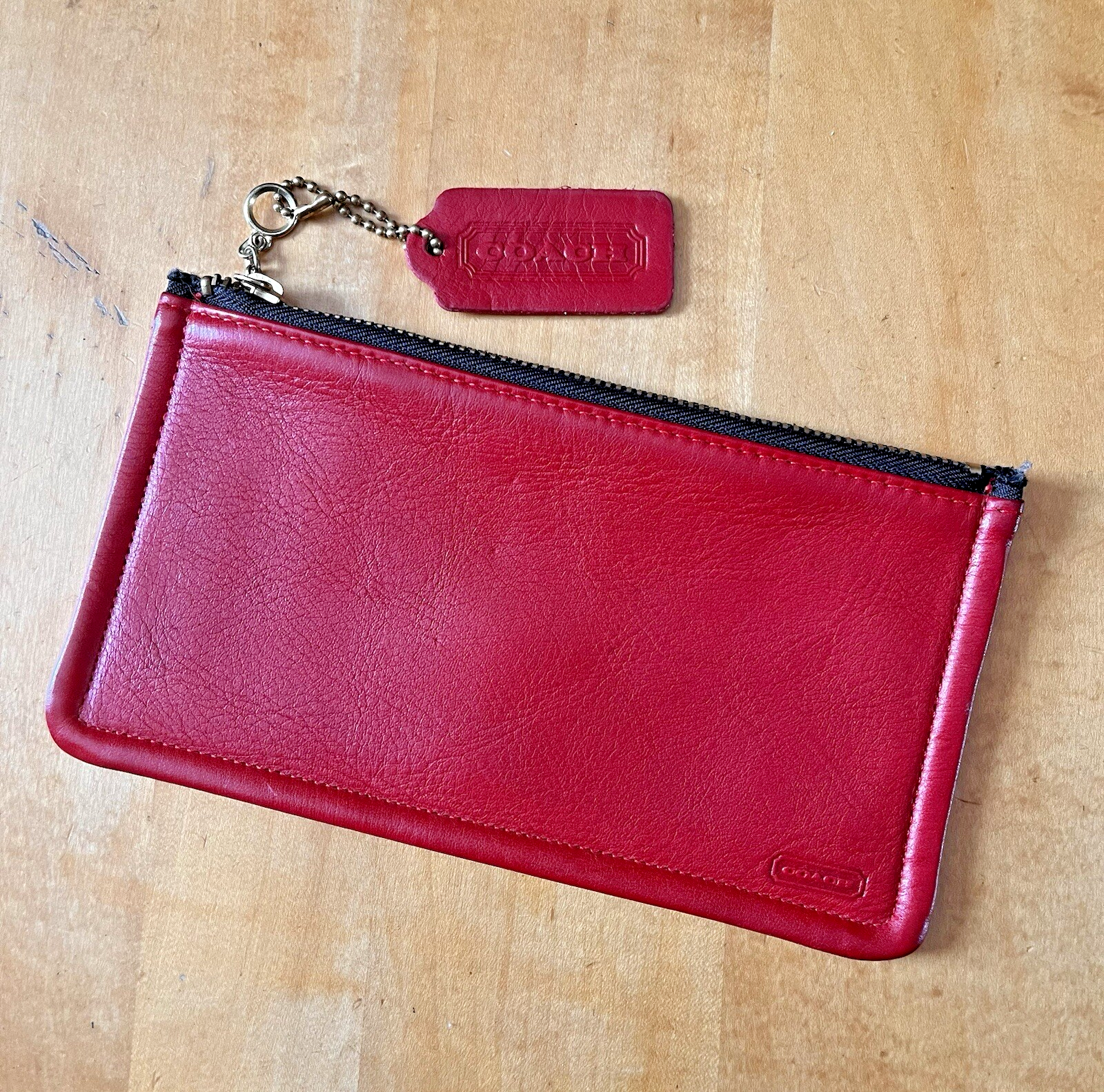 バッグ Vintage Coach Red Leather Cosmetic Case Vintage Red Coach Cosmetic Case NWOT - Etsy