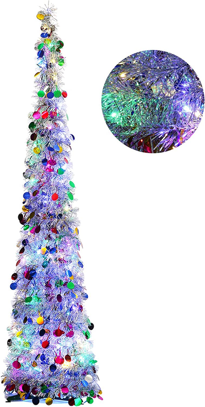 5FT Artificial Pop-Up Christmas Tree with 100 Multi-Color LED Lights
