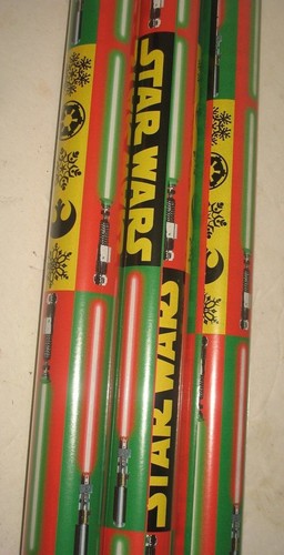 NEW Star Wars Light Saber Christmas Gift Wrapping Paper 3 Rolls = 60 sq ft
