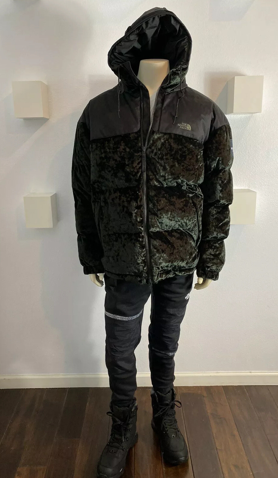 The North Face Black Series Velvet Nuptse Retro Black Jacket The North Face Black Series Velvet Nuptse Retro Black Jacket