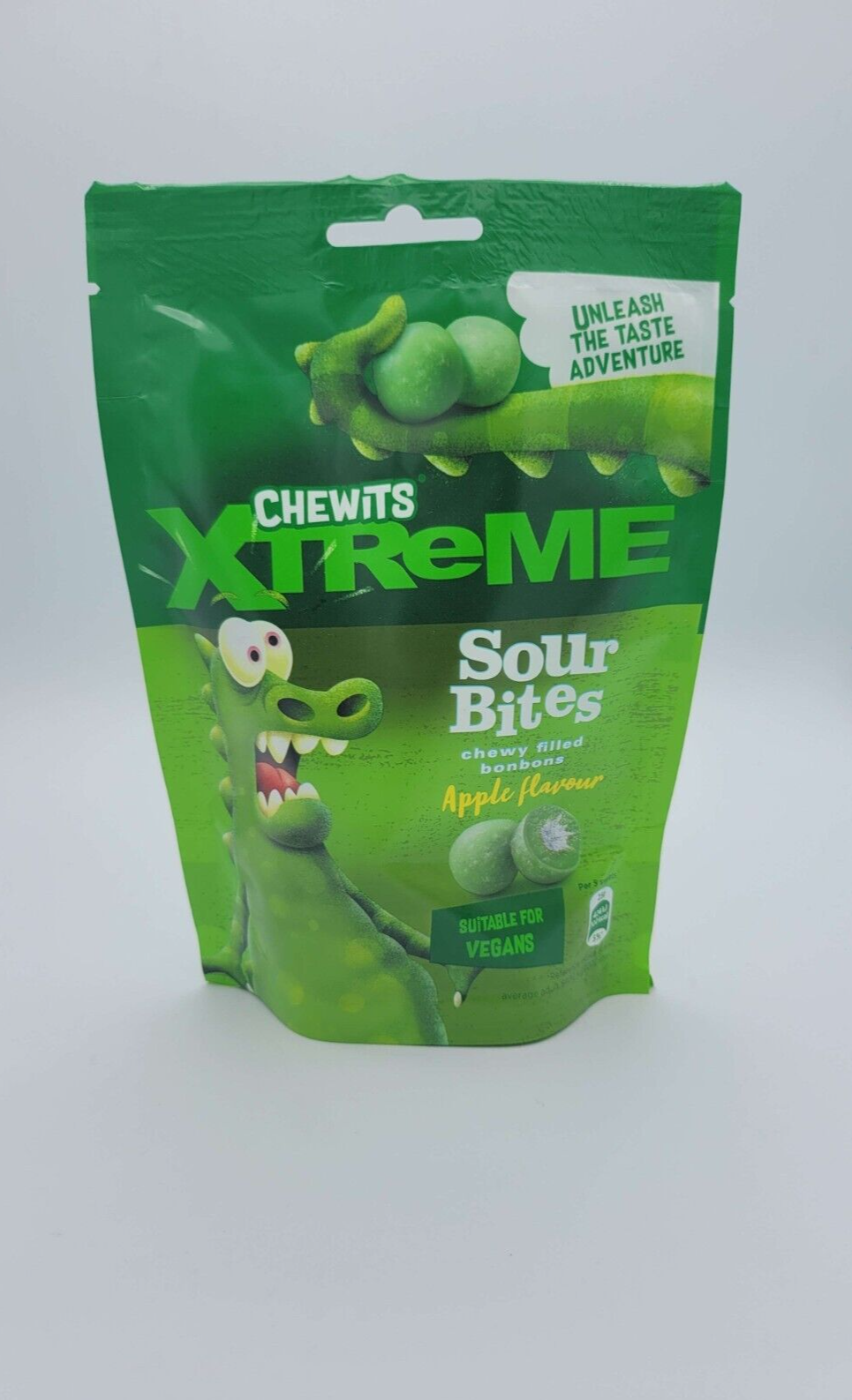 Chewits Xtreme Apple Flavour Sour Bites 1X 115G Bag - NEW UK