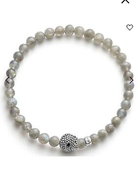 LAGOS gemstone labradorite skull Anthem silver 925 bracelet size M 7 $200 New