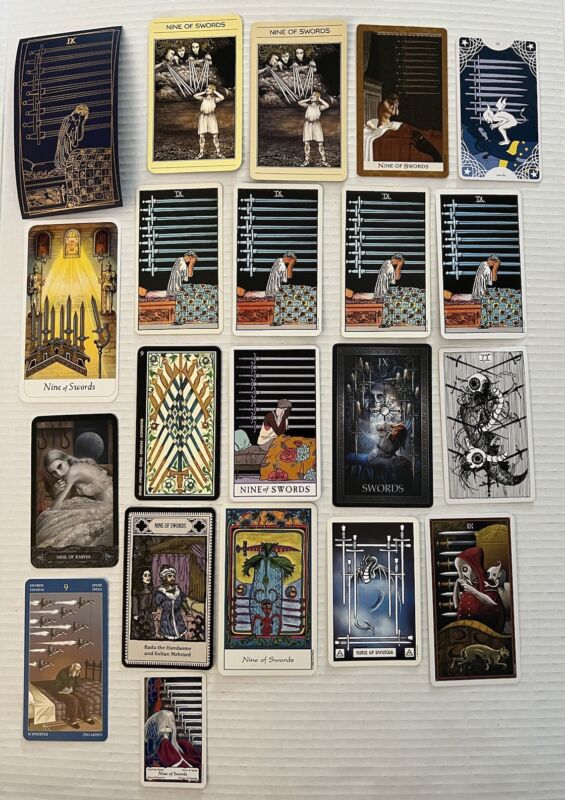 9 Of Swords SINGLE Tarot Cards Various Decks Lot Of 21