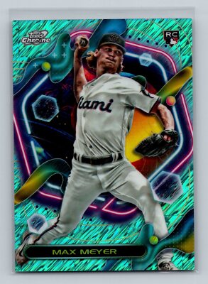 2023 Topps Cosmic Chrome #111 Max Meyer Aqua Equinox Refractor Miami Marlins