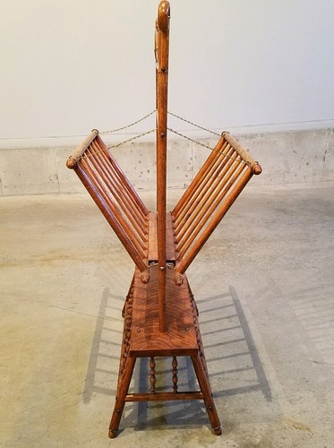 1880'S ANTIQUE VICTORIAN OAK STICK & BALL MAGAZINE SHEET MUSIC SHELF STAND RACK!