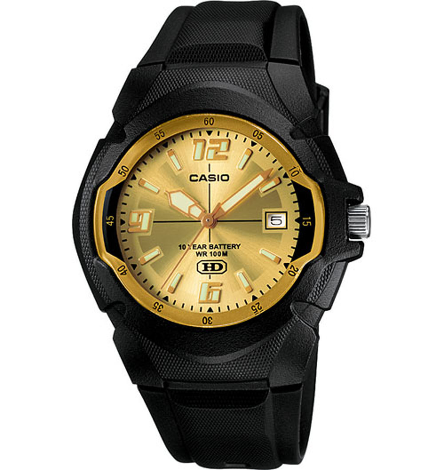 Casio Herren Klassische Quartz Digital schwarz Resin Armband 45mm Uhr