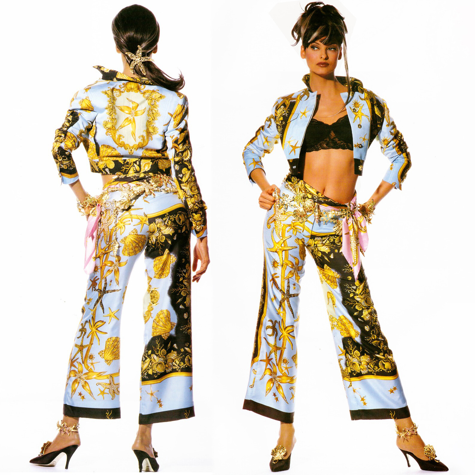 GIANNI VERSACE pant suit Starfish and Seashell print size IT GIANNI VERSACE pant suit Starfish and Seashell print size IT
