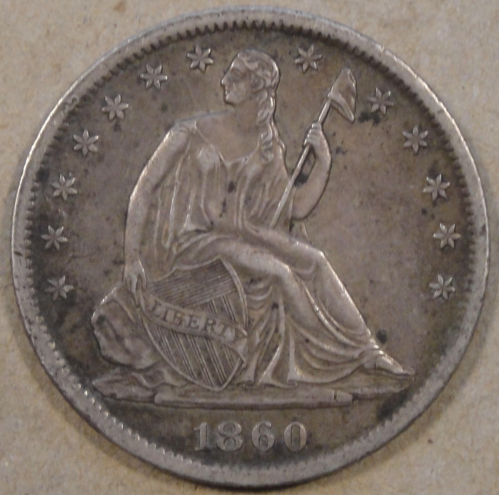 1860-S Seated Liberty Half 50c XF-AU | eBay