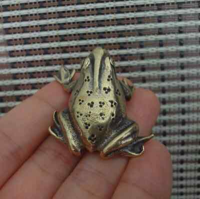 Vintage Style Solid Brass Copper Love Frog Animal Statue for Home Garden Decor