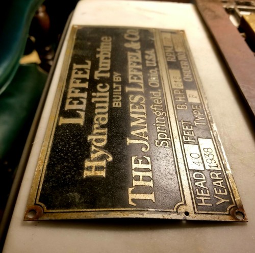 1930's James Leffel & Co Springfield Ohio Turbine Water Wheel